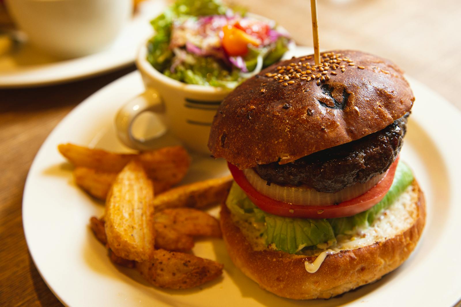 The Ultimate Comfort Food: Plain Cheese Burger with Fried Okra