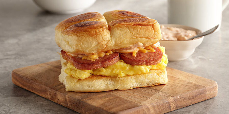 Savory Meets Sweet: The Irresistible Spam, Egg, and Cheese Breakfast Sandwich